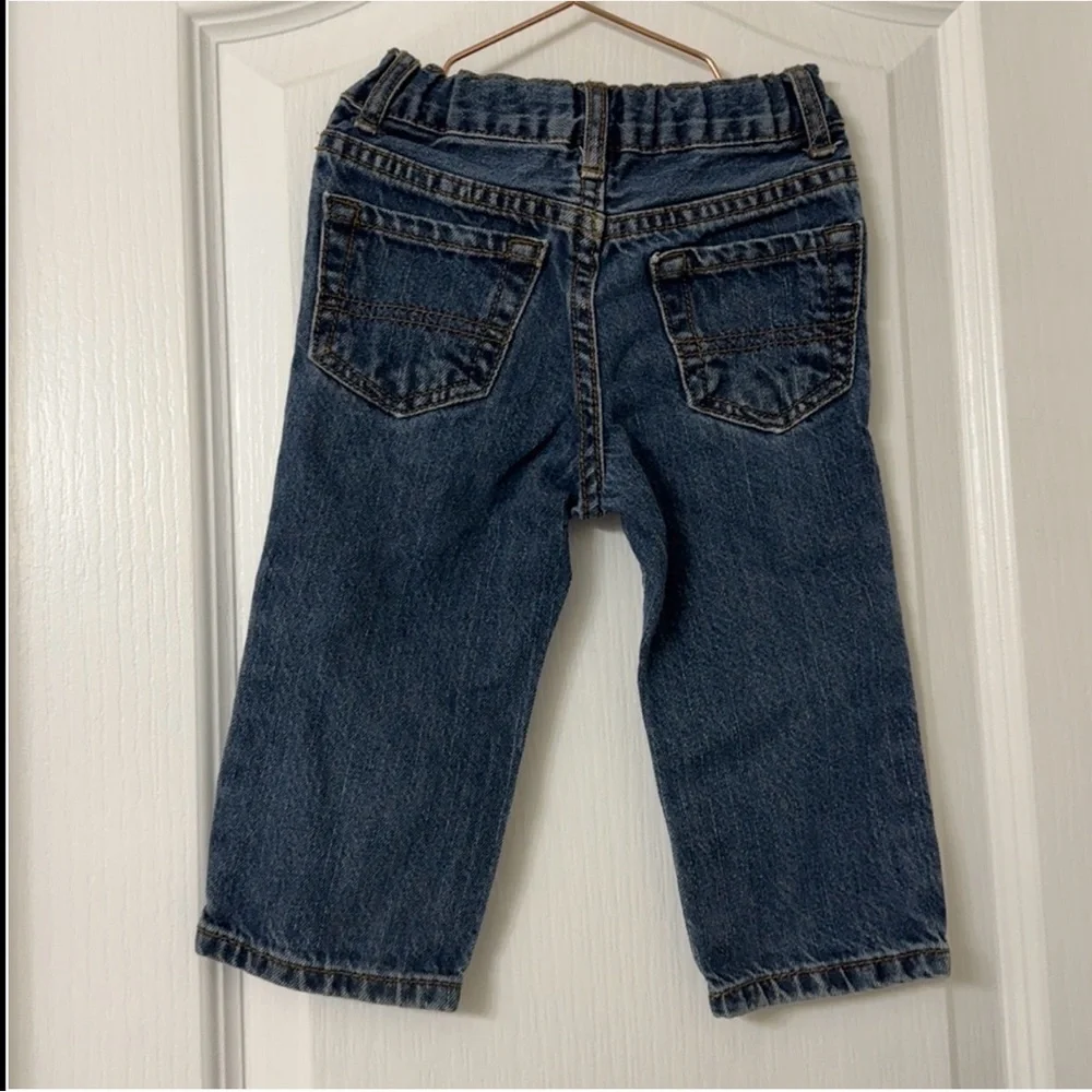 The Children's Place Boy's 9-12 M Straight Leg Jeans Blue Pockets Denim